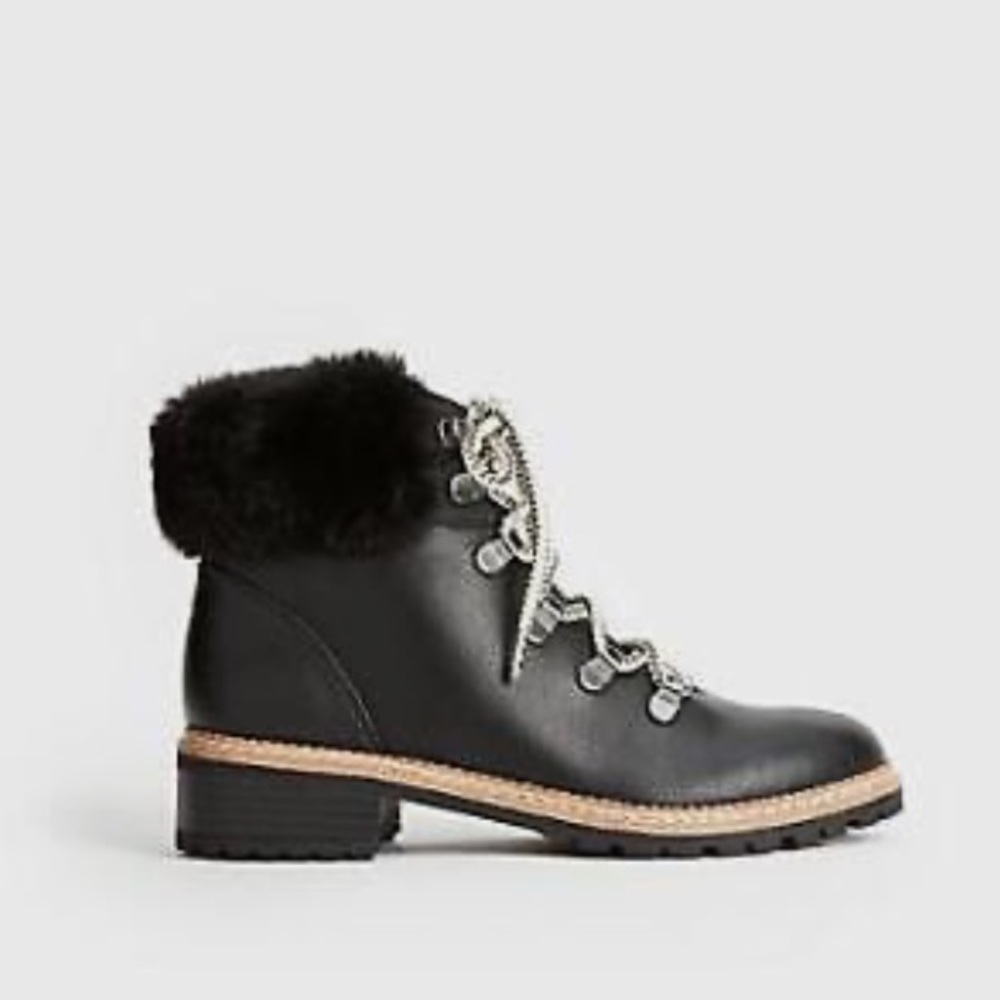Express Ankle Boots with Faux Fur Trim